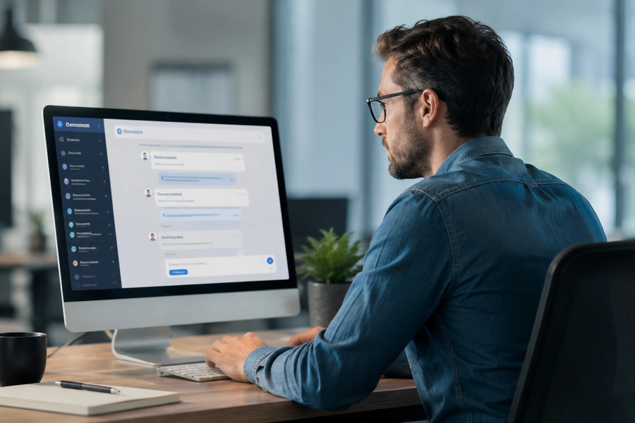 Inteligencia artificial en el marketing digital: un profesional trabaja con herramientas de IA generativa