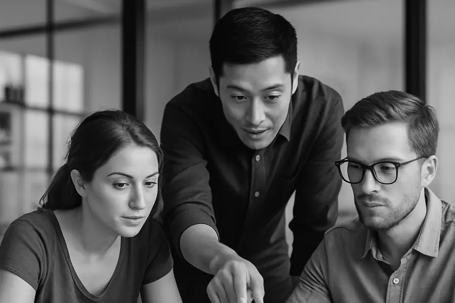 Consultor de marketing digital para empresas definiendo estrategia con datos