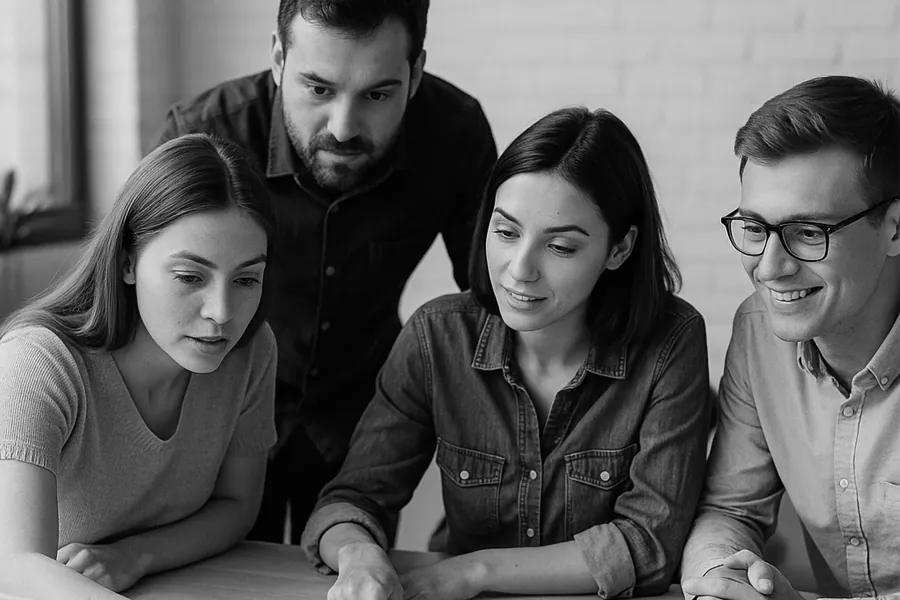 Emprendedor planificando la estrategia digital de su nueva empresa