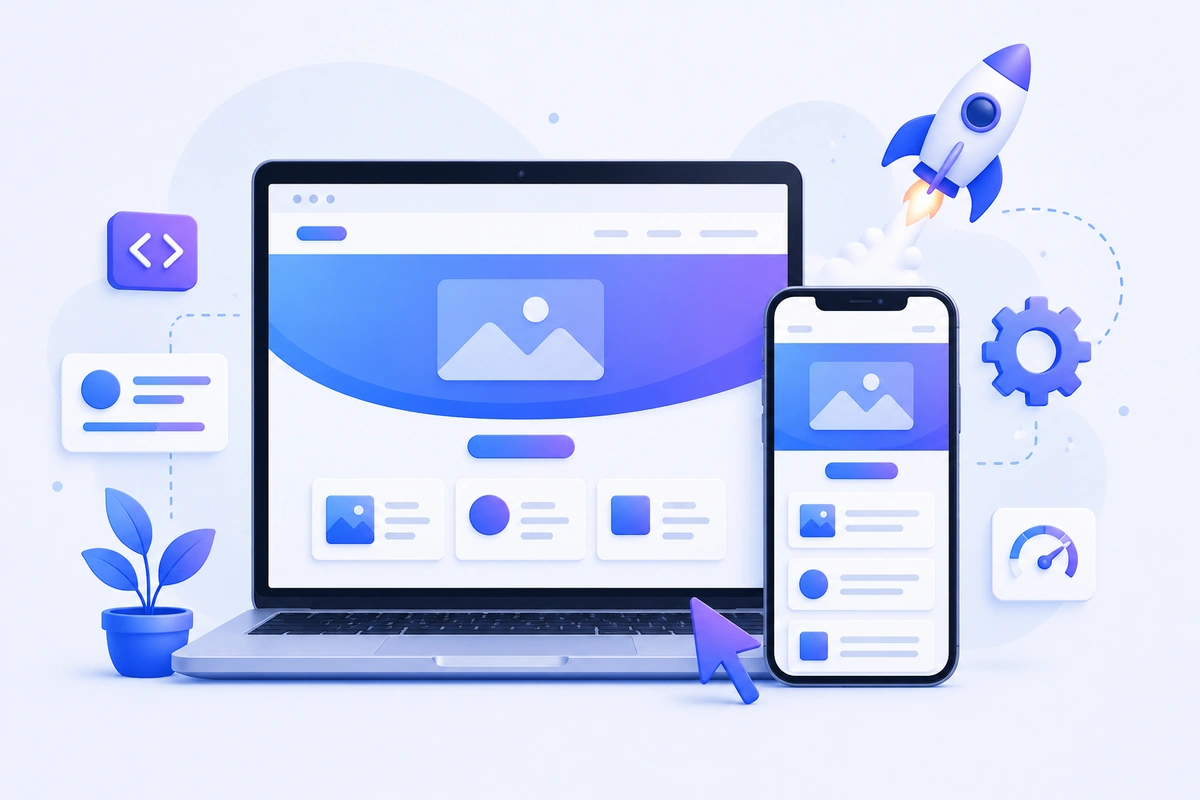 Ilustración de diseño web para pymes